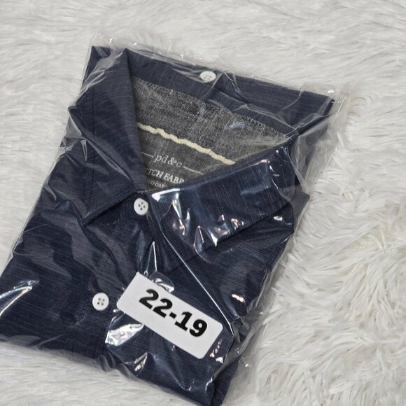 pd & c Big Boy Short Sleeves Button Down Blue Shirt Size 10/12 - Picture 7 of 7